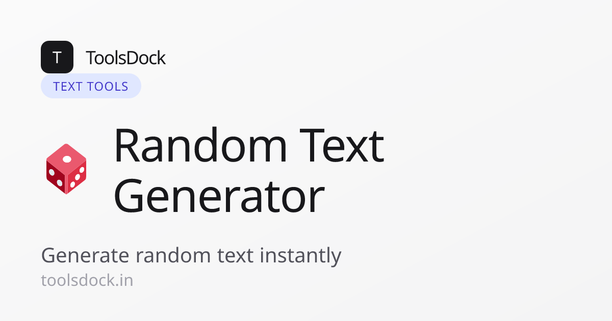 Random Text Generator – Free Online Tool | ToolsDock